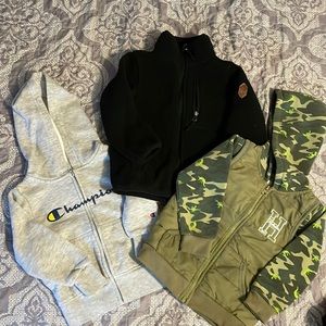 Bundle of 3 zip up coats/hoodies boys 3T